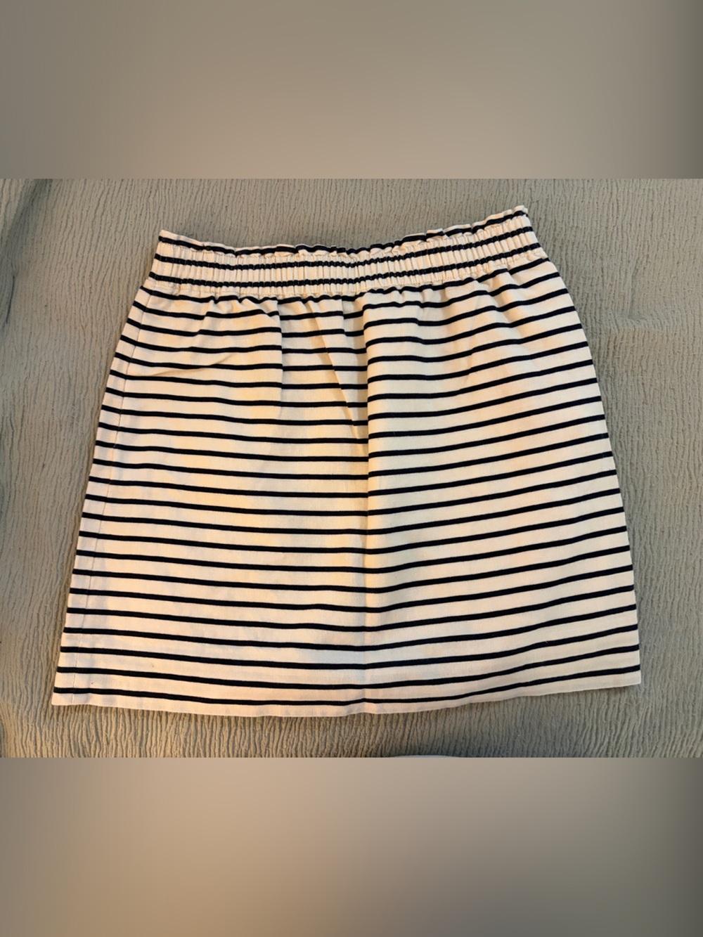 J. Crew Striped Elastic Waist Mini Skirt - Cream & Black